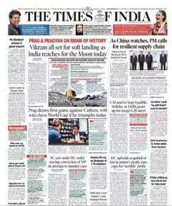 The Times of India ePaper today online English newspaper featuring India news politics business technology and current affairs